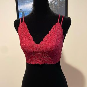 PINK Burgundy Padded Bralette